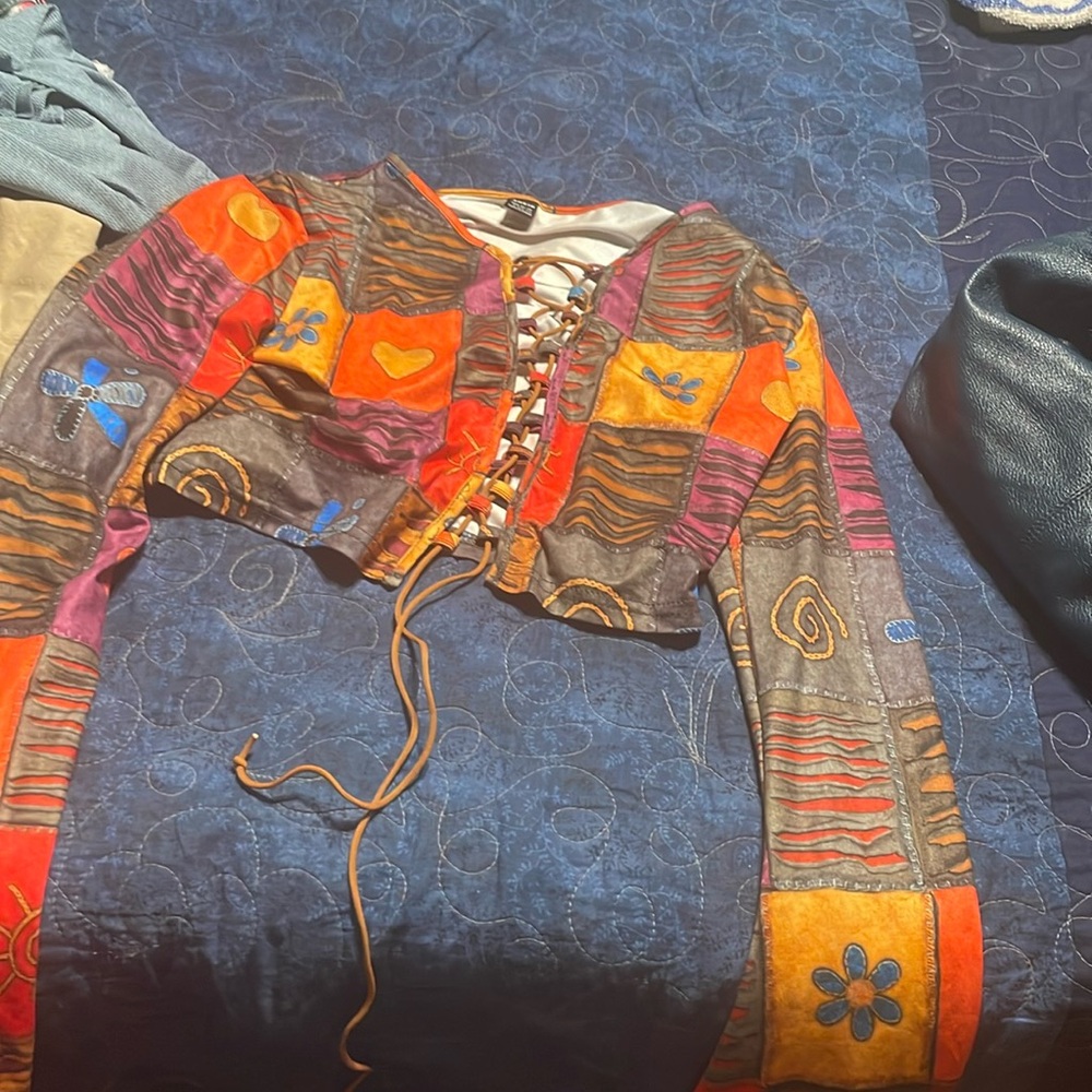 Large hippie style crop top